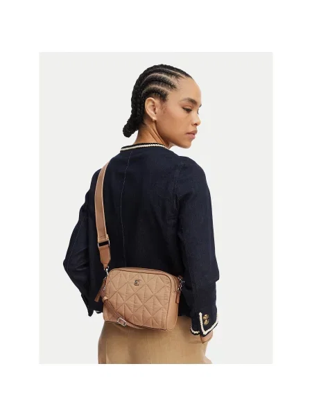 Calvin Klein Ročna torba Emblem Aop Jacquard Bucket bež