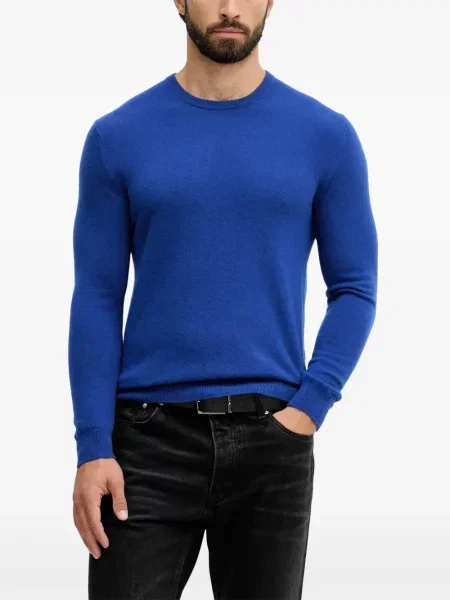 Pulover Benetton tricotate cu decolteu rotund albastru