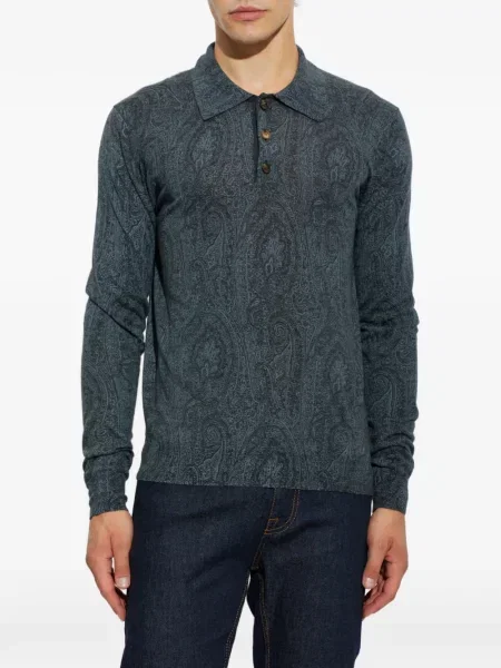 Polo Etro με σχέδιο paisley μπλε