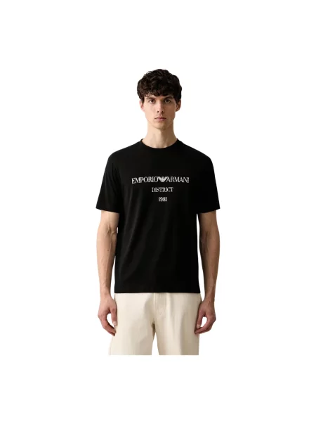 Koszulka Emporio Armani z nadrukiem czarna
