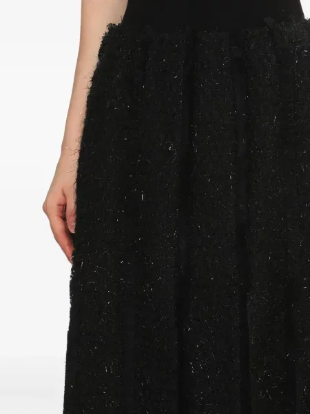 Fusta plisata Simone Rocha plisată până la genunchi negru