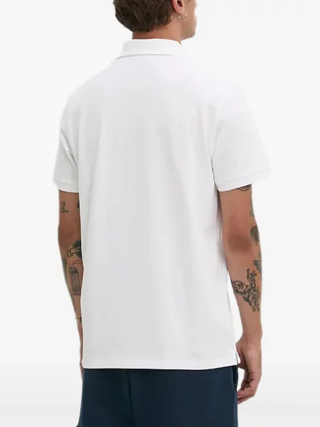 Tricou polo Timberland cu autograf alb