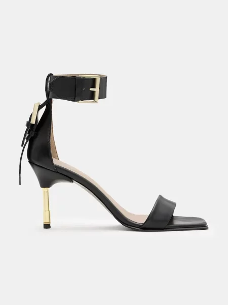 AllSaints sandale de piele Noir Mid Sandal negru