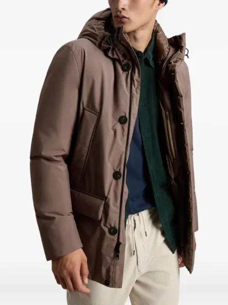 Geacă Woolrich cu glugă maro