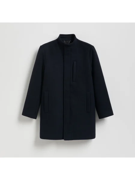 Reserved Gyapjútartalmú kabát tengerészkék