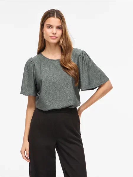 VILA Tricou VIBELLI jad verde