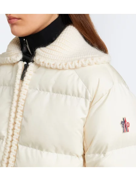 Vlněná péřová bunda Moncler Grenoble bílá