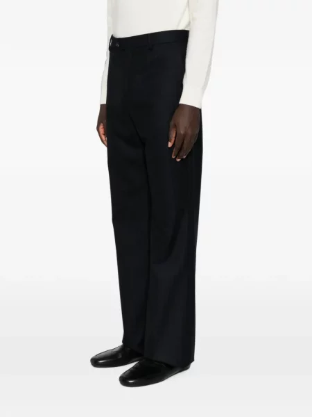 Pantaloni Spina cu model herringbone albastru