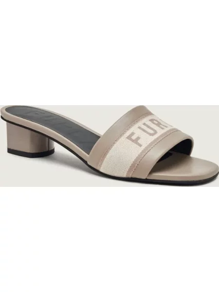 Furla De piele șlapi cu gros FURLA CILINDRO bej
