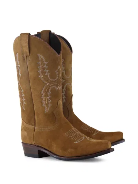 Botine Notabene din piele de căprioară cowboy maro