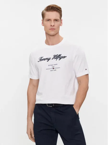 Tommy Hilfiger T-Shirt Script Logo Tee λευκό