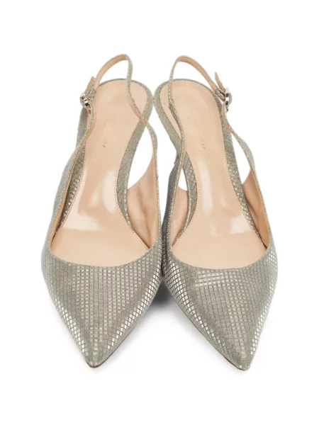 Pantofi cu toc Gianvito Rossi slingback gri