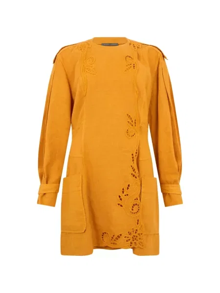 Lung rochie mini Alberta Ferretti cu broderie galben
