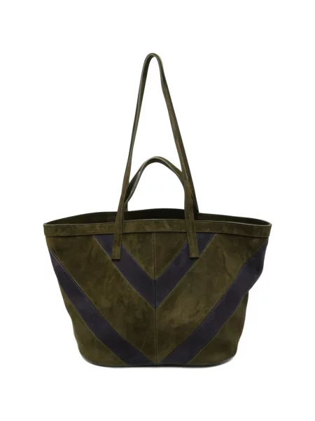Geantă shopper Missoni din piele de căprioară verde