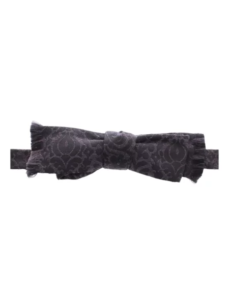 Krawat Dolce And Gabbana elegancki wełniany z nadrukiem szary