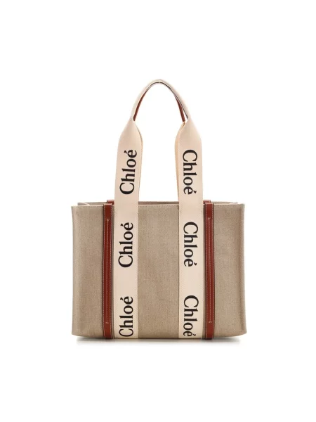 Shopperka Chloe skórzana beżowa