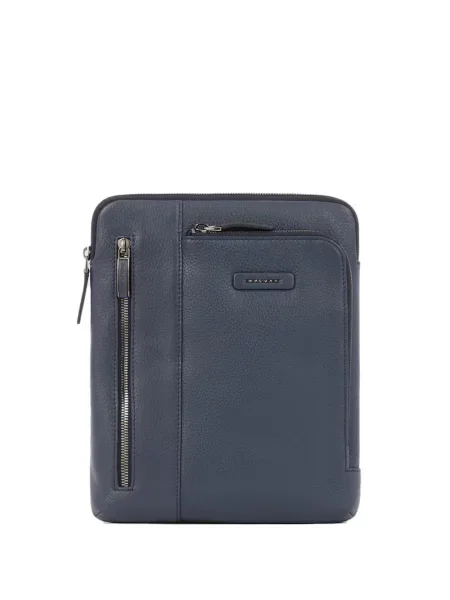 Kožená taška na notebook Piquadro modrá