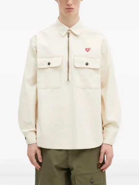 Половин цип риза Human Made със сърца