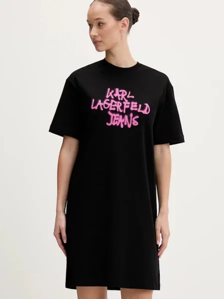 Karl Lagerfeld Jeans sukienka mini oversize czarny