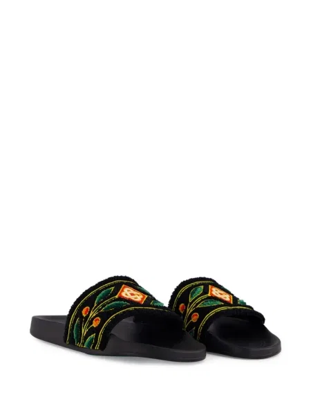 Sandale Casablanca din material terry negru