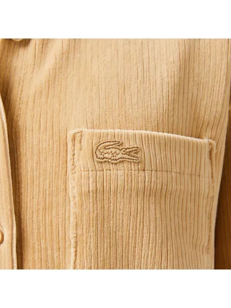Lacoste Loose Fit Koszula brązowa