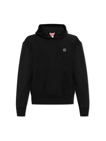 Kenzo bluza Boke Flower z kapturem gładka czarny