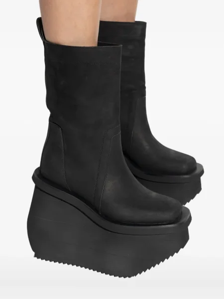 Cizme scurte Rick Owens cu platformă negru