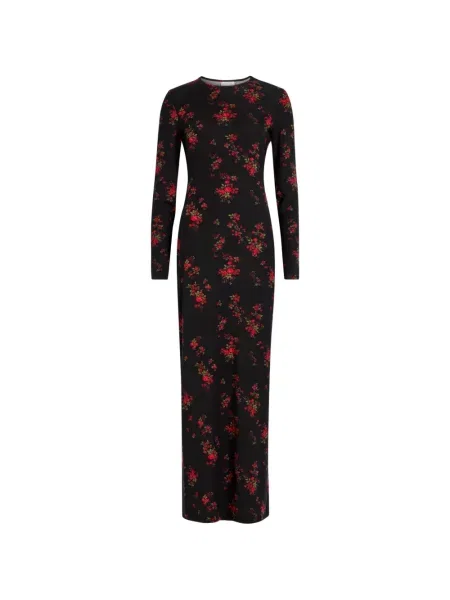 Костюм макси макси рокля Reformation на цветя черно