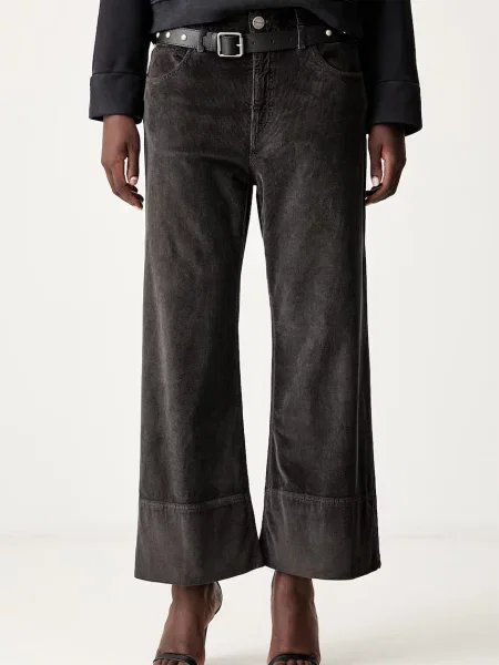 Pinko pantaloni pentru femei din catifea reiată negru