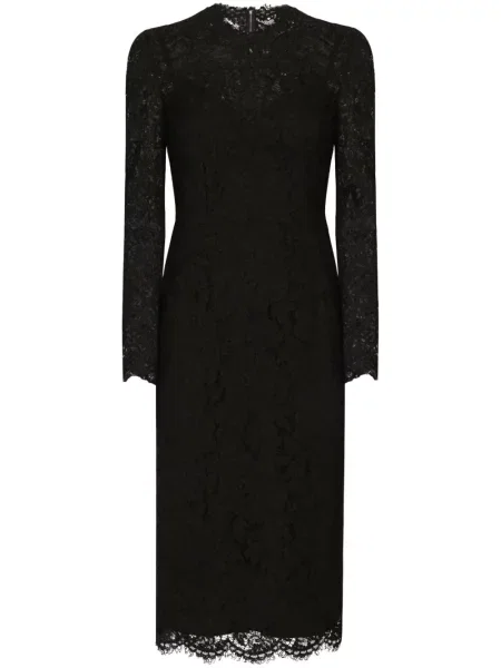Rochie midi Dolce & Gabbana din dantelă până la genunchi de costum negru