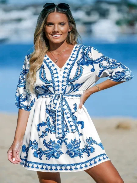 Сукня міні Cupshe білий/синій біла