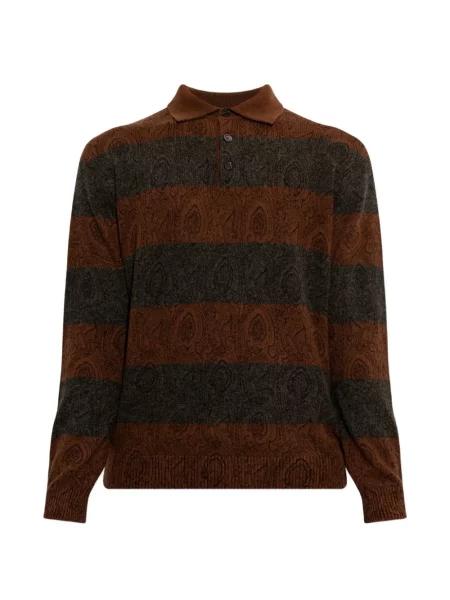 Tricou polo Etro cu dungi maro
