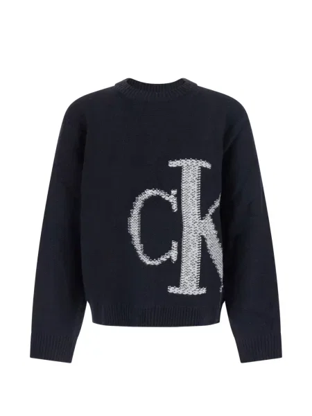 Pulover Calvin Klein cu autograf albastru