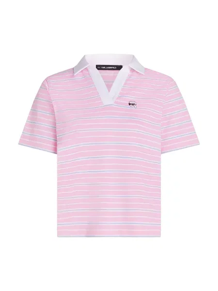 Karl Lagerfeld Tricou Ikon albastru porumbel / roz pal alb