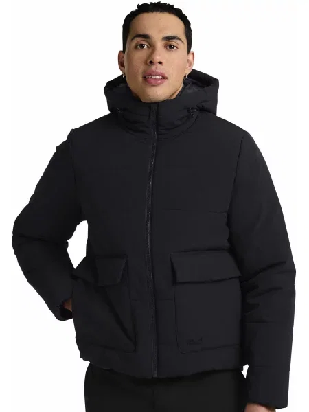 Пуховик Jack Wolfskin с капюшоном черный