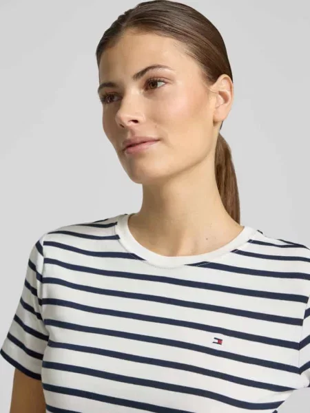 T-shirt o kroju Slim Fit z czystej bawełny Tommy Hilfiger biała