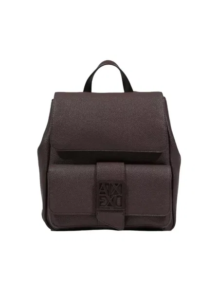 Armani Exchange plecak miejski z imitacji skóry brązowy