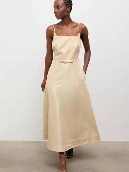 Answear.LAB rochie cu corset galben