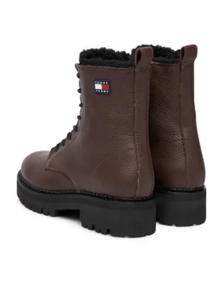 Outdoorová obuv Tommy Jeans Tjw Urban Laceup Boot Wl hnedá