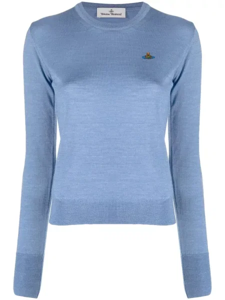 Haftowany sweter Vivienne Westwood niebieski