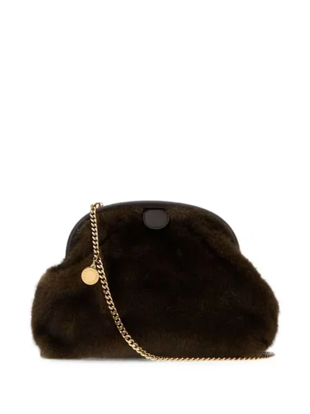 Clutch torbica Stella Mccartney s krznom smeđa