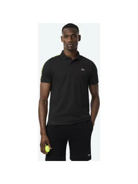 Koszulka Polo Lacoste Ultra Dry Branded Stripe krótki rękaw XS czarna
