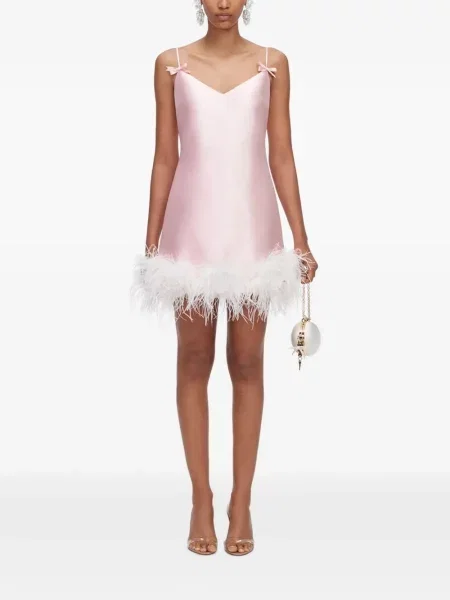 Rochie mini Self-portrait cu funde roz