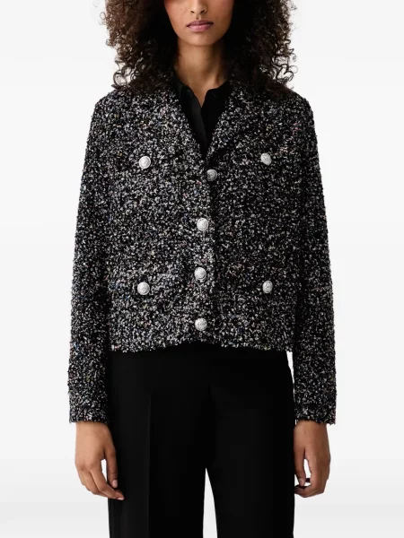 Geacă Dkny cu paiete din tweed negru