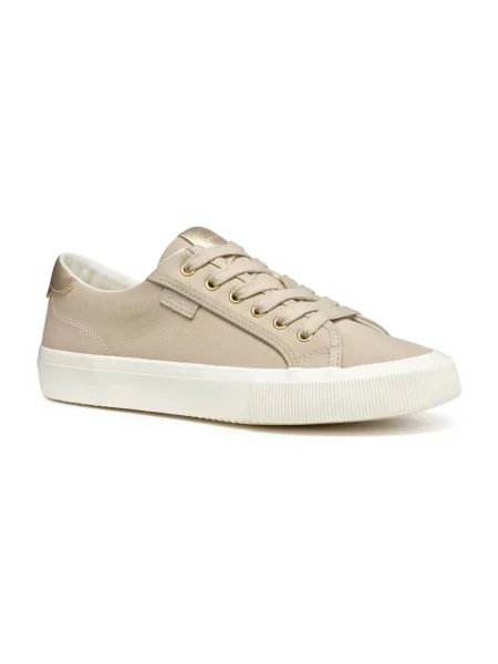 Lniane sneakersy Geox brązowe