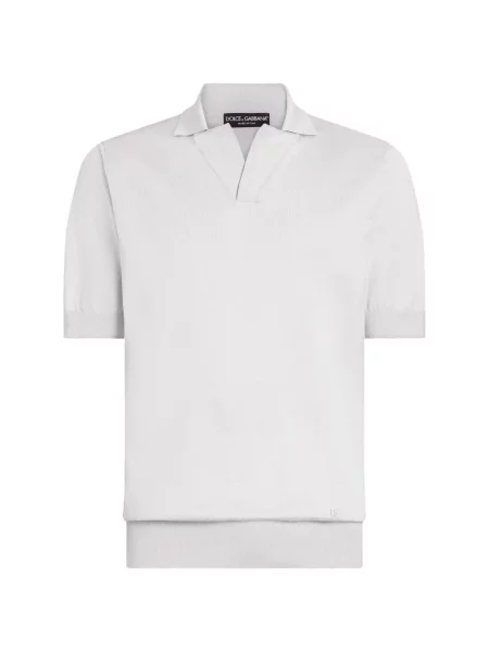 Tricou polo Dolce & Gabbana de mătase gri