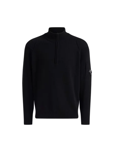 Sweter z golfem C.p. Company wełniany czarny