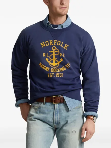 Tricou polo Polo Ralph Lauren cu glugă cu blană cu broderie roșu
