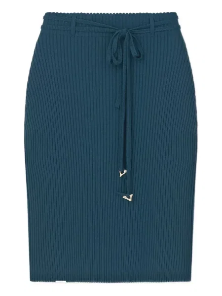 Dzianinowa spódnica áeron z wysoką talią niebieska