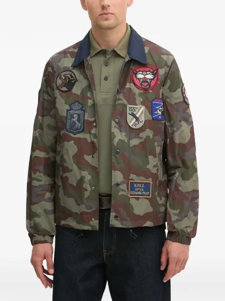 Geacă Aeronautica Militare cu model camuflaj cu petice verde
